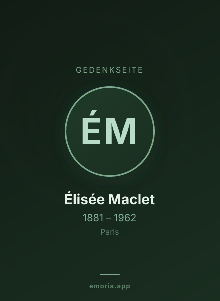 Gedenkportrait von Élisée Maclet