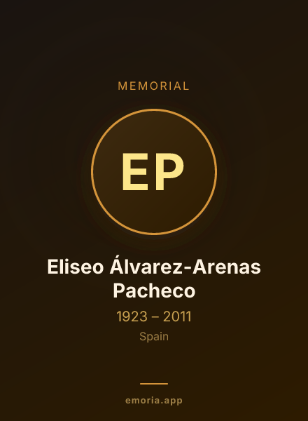 Memorial portrait of Eliseo Álvarez-Arenas Pacheco