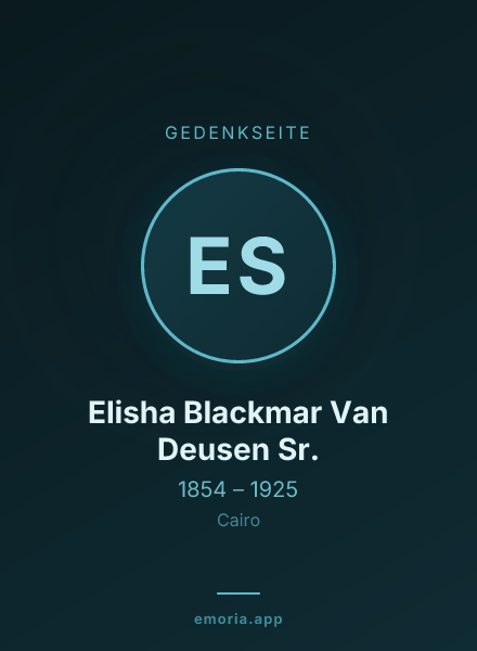 Gedenkportrait von Elisha Blackmar Van Deusen Sr.