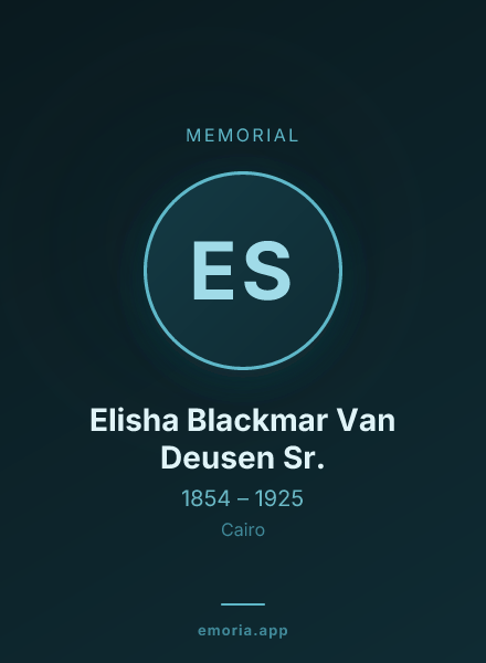 Memorial portrait of Elisha Blackmar Van Deusen Sr.