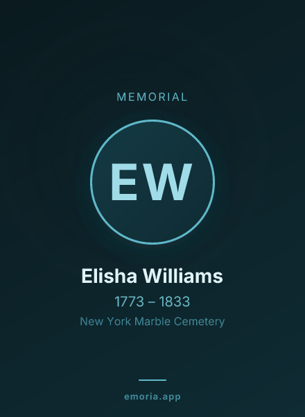 Memorial portrait of Elisha Williams