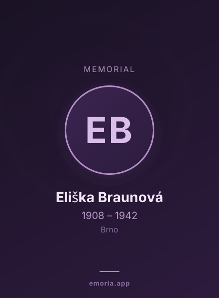 Memorial portrait of Eliška Braunová