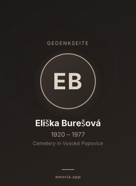 Gedenkportrait von Eliška Burešová