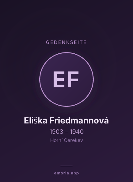 Gedenkportrait von Eliška Friedmannová