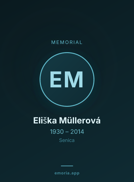 Memorial portrait of Eliška Müllerová
