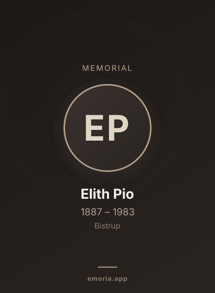 Memorial portrait of Elith Pio