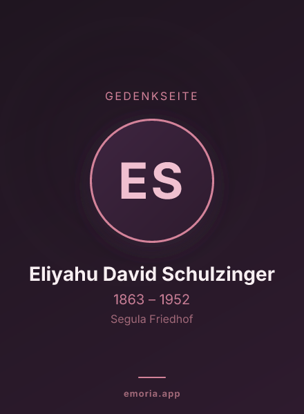 Gedenkportrait von Eliyahu David Schulzinger