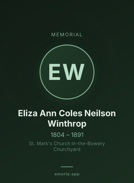 Memorial portrait of Eliza Ann Coles Neilson Winthrop