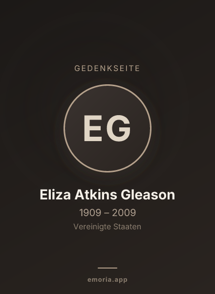 Gedenkportrait von Eliza Atkins Gleason