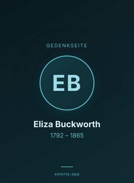 Gedenkportrait von Eliza Buckworth