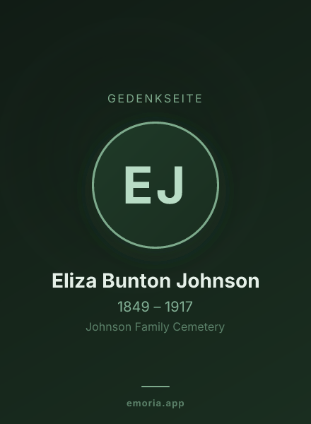 Gedenkportrait von Eliza Bunton Johnson