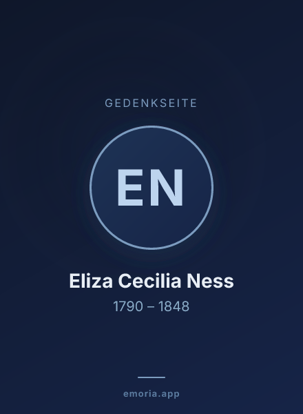 Gedenkportrait von Eliza Cecilia Ness