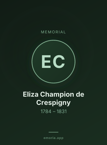 Memorial portrait of Eliza Champion de Crespigny