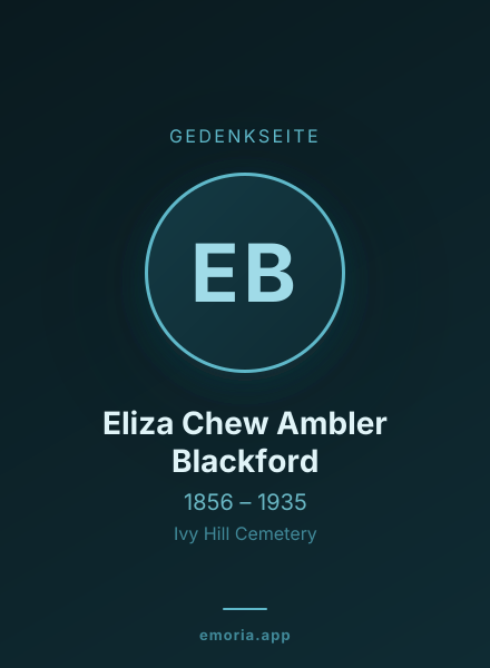 Gedenkportrait von Eliza Chew Ambler Blackford