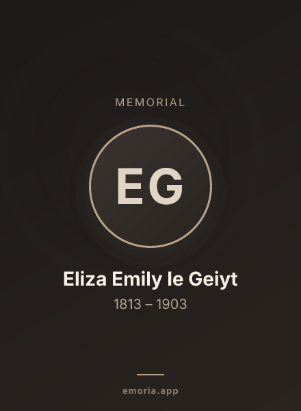 Memorial portrait of Eliza Emily le Geiyt