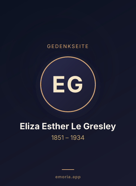 Gedenkportrait von Eliza Esther Le Gresley