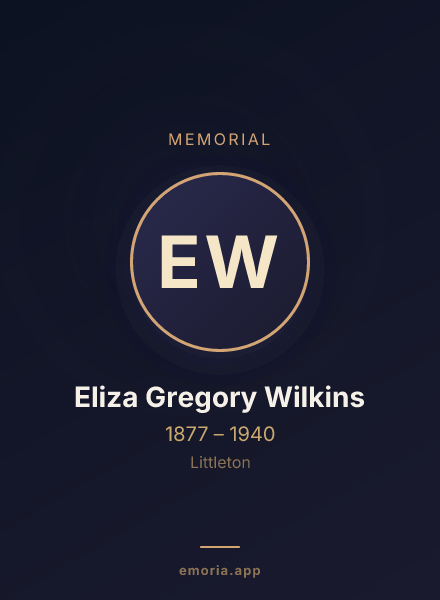Memorial portrait of Eliza Gregory Wilkins