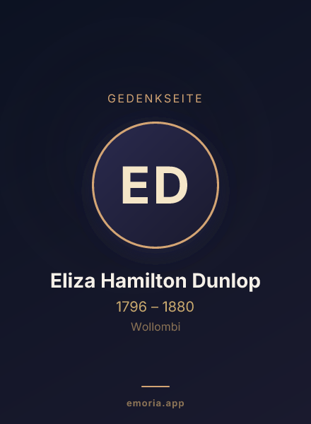 Gedenkportrait von Eliza Hamilton Dunlop