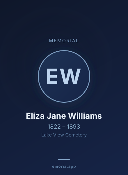 Memorial portrait of Eliza Jane Williams