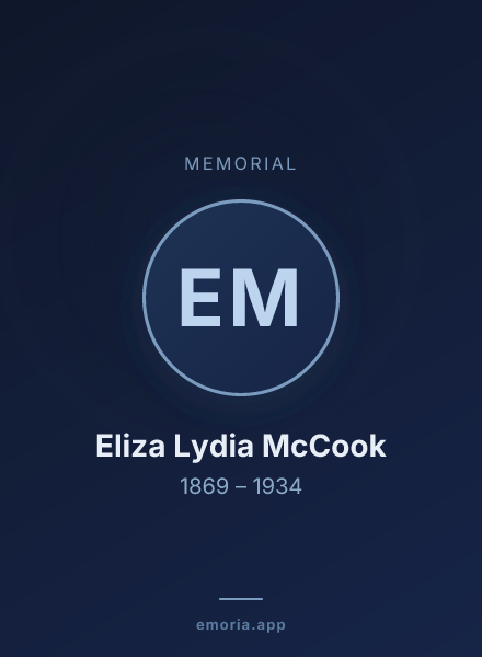 Memorial portrait of Eliza Lydia McCook