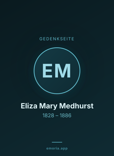 Gedenkportrait von Eliza Mary Medhurst
