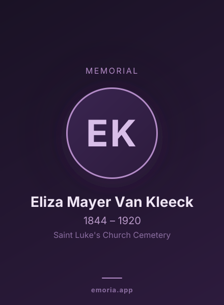 Memorial portrait of Eliza Mayer Van Kleeck