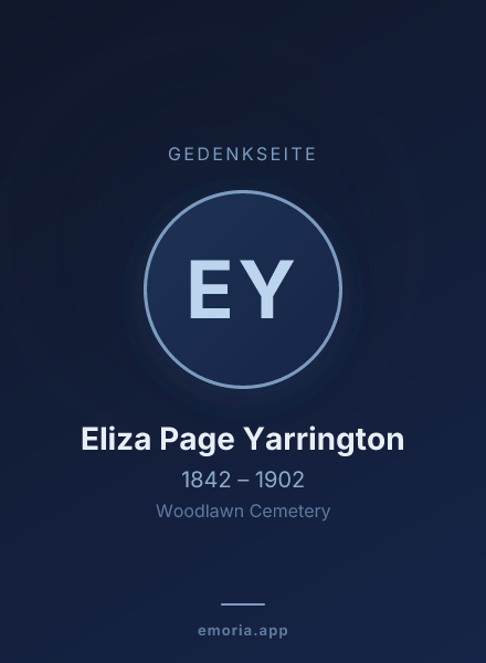 Gedenkportrait von Eliza Page Yarrington