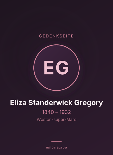 Gedenkportrait von Eliza Standerwick Gregory