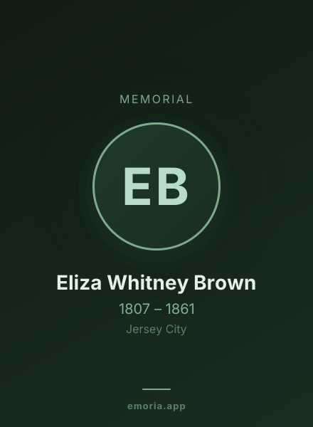 Memorial portrait of Eliza Whitney Brown