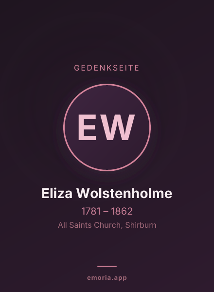 Gedenkportrait von Eliza Wolstenholme