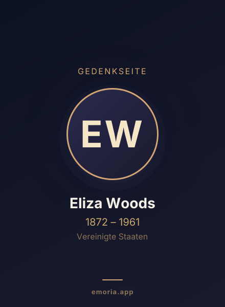 Gedenkportrait von Eliza Woods