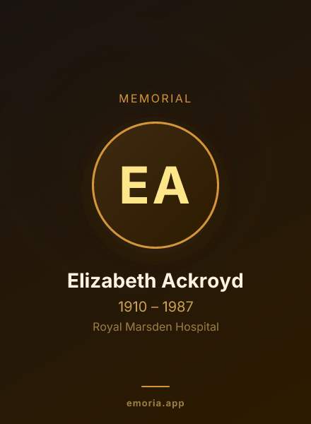 Memorial portrait of Elizabeth Ackroyd