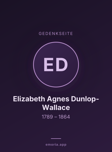 Gedenkportrait von Elizabeth Agnes Dunlop-Wallace