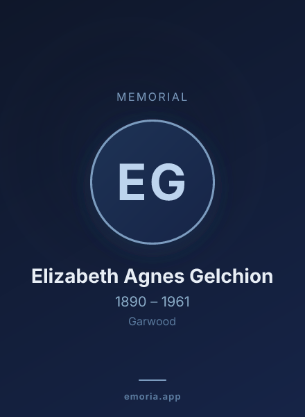 Memorial portrait of Elizabeth Agnes Gelchion