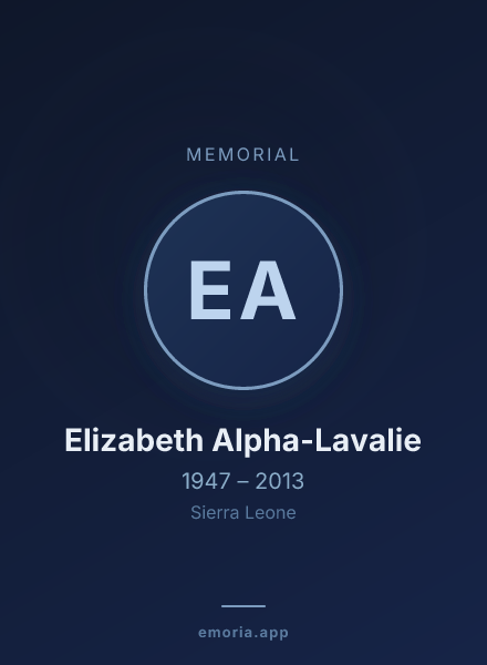 Memorial portrait of Elizabeth Alpha-Lavalie