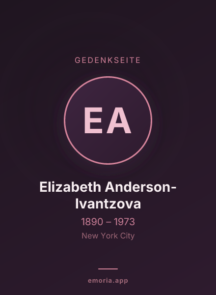 Gedenkportrait von Elizabeth Anderson-Ivantzova