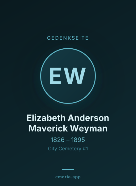 Gedenkportrait von Elizabeth Anderson Maverick Weyman