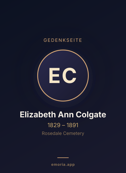 Gedenkportrait von Elizabeth Ann Colgate