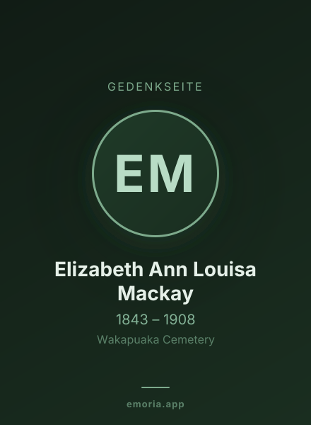 Gedenkportrait von Elizabeth Ann Louisa Mackay
