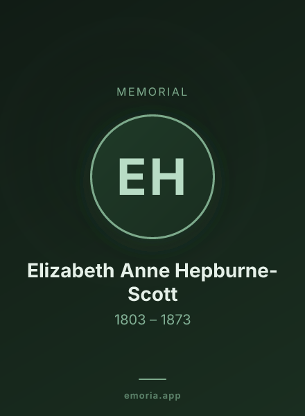 Memorial portrait of Elizabeth Anne Hepburne-Scott