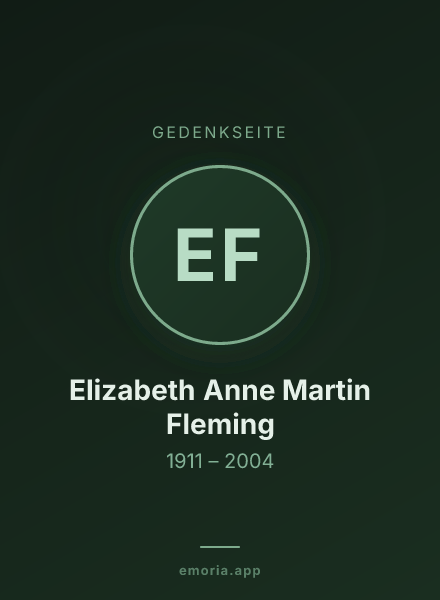 Gedenkportrait von Elizabeth Anne Martin Fleming