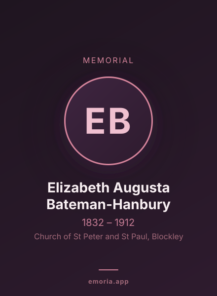 Memorial portrait of Elizabeth Augusta Bateman-Hanbury
