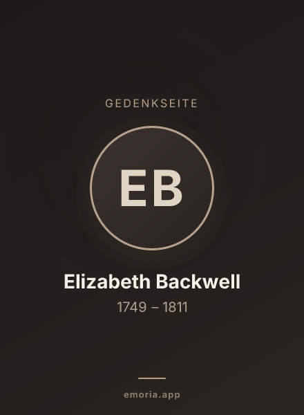 Gedenkportrait von Elizabeth Backwell
