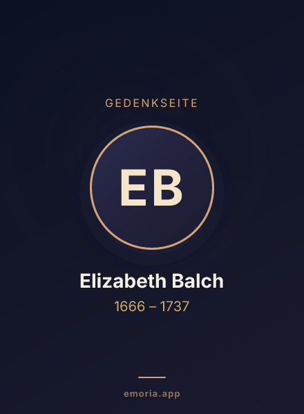 Gedenkportrait von Elizabeth Balch