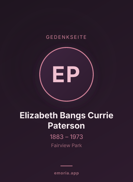 Gedenkportrait von Elizabeth Bangs Currie Paterson