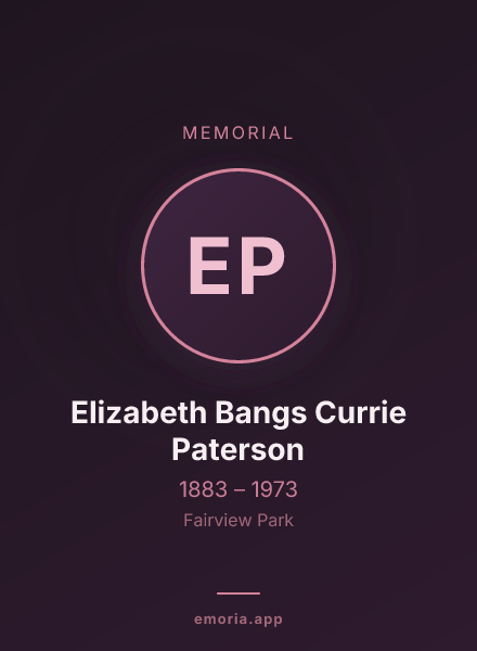 Memorial portrait of Elizabeth Bangs Currie Paterson