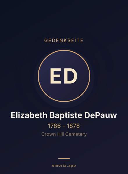 Gedenkportrait von Elizabeth Baptiste DePauw