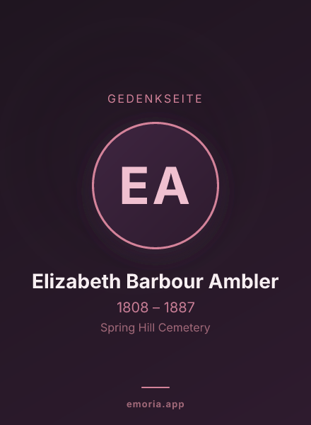 Gedenkportrait von Elizabeth Barbour Ambler