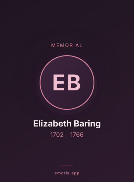 Memorial portrait of Elizabeth Baring