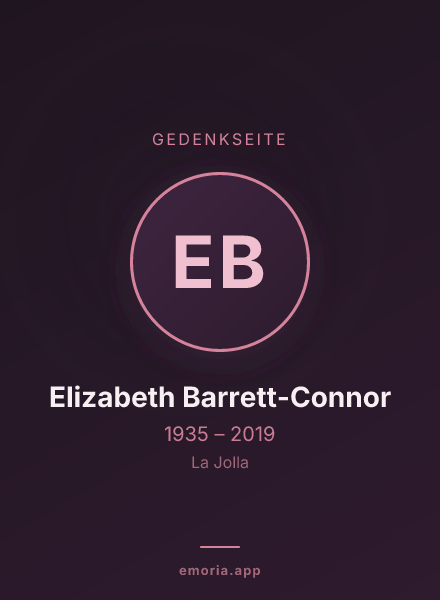 Gedenkportrait von Elizabeth Barrett-Connor